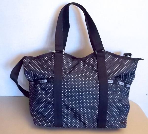【USA★レスポ】9811Sキャリーオール★2awyバッグ水玉PinDot白黒