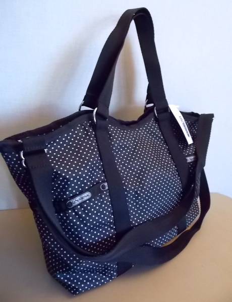 【USA★レスポ】9811Sキャリーオール★2awyバッグ水玉PinDot白黒