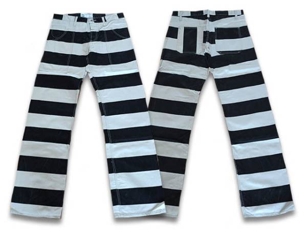 【ROAD RUNNER/ロードランナー】囚人パンツ(WH×BK/L)神戸
