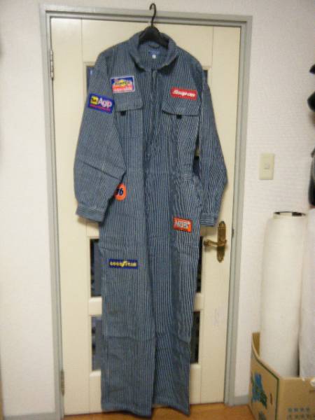 BIG RUN ヒッコリー　デニム地　つなぎ　サイズEL　Y5012
