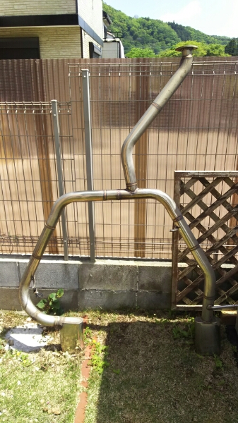 後期C24セレナハイウェイスター用ワンオフ左右２本出しマフラー