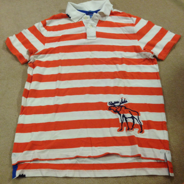 試着のみレア物！Abercrombie＆Fitch ビックロゴポロシャツ！XXL