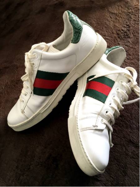 美品 正規店購入 GUCCI グッチ レザー スニーカー クロコ