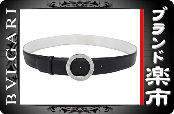 ☆03楽市☆本物 ブルガリ BVLGARI ベルト 黒 ロゴバックル