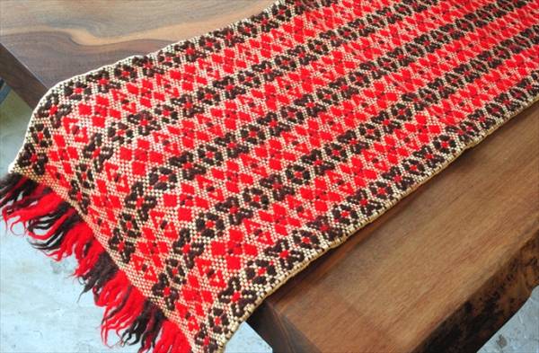 ベルギー買い付け ウール 厚手のテーブルランナー 100x34cm