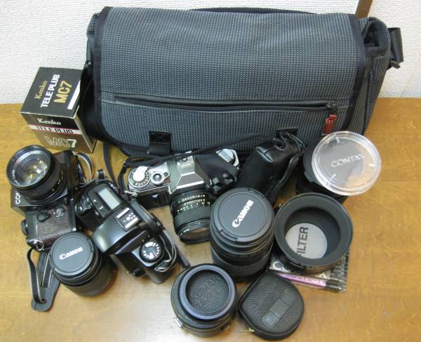 カメラセット Nikon canon fujifilm contax その他 フイルムカメラNIKONコンタックスCANON一眼レンズなどセット売切