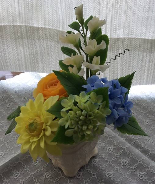 樹脂粘土 ＊ダリアのアレンジ＊_2