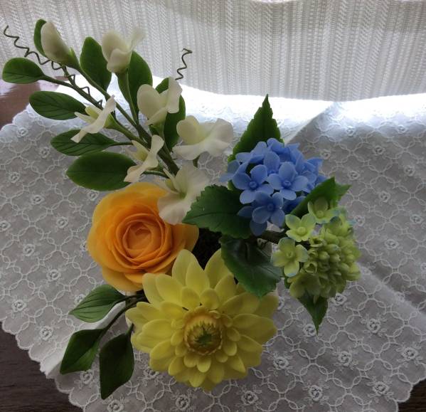 樹脂粘土 ＊ダリアのアレンジ＊_3