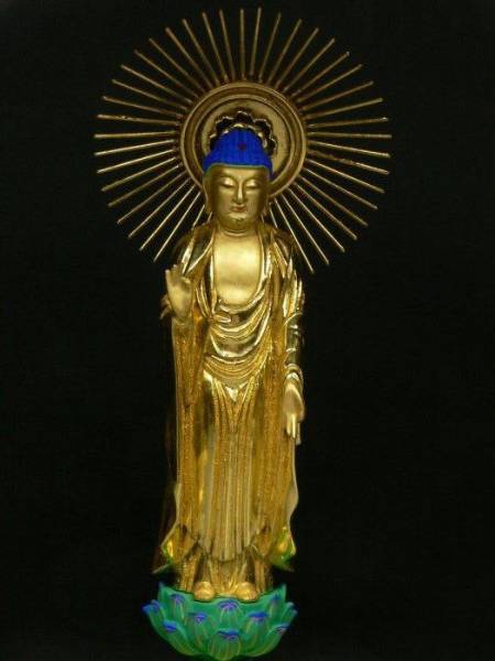 仏教美術 純金箔 阿弥陀如来立像/ 菩薩 阿弥陀 ⑨