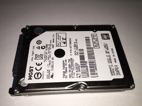 送料無料 中古 HGST HTS541075A9E680 750GB