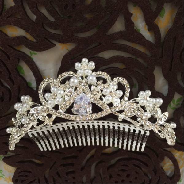 結婚式 アクセ ヘア ブライダル 髪飾り ティアラ 花 パール