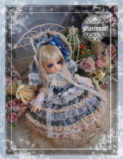 【ブルーグレイ＊うさみみドレス●Platinum●幼SD・ROSENLIED】