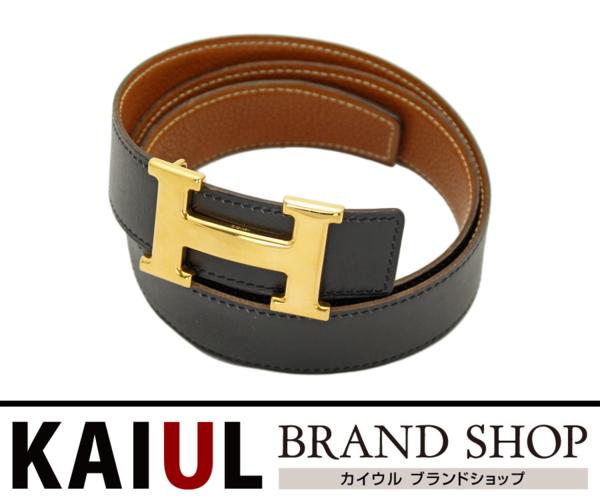 エルメス ベルト コンスタンス Hベルト 80 ブラック ゴールド