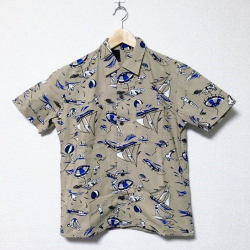 N.HOOLYWOOD エヌハリウッド サーフプリント 半袖　リネンシャツ