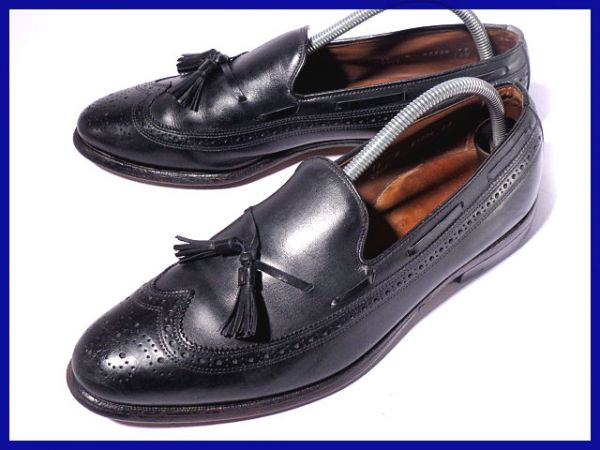 USA製*アレンエドモンズManchester*ウイングタッセル28.5黒◆Q55