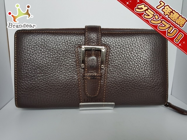 LOEWE ロエベ 長財布 センダ ダークブラウン レザー LOEWE ロエベ 