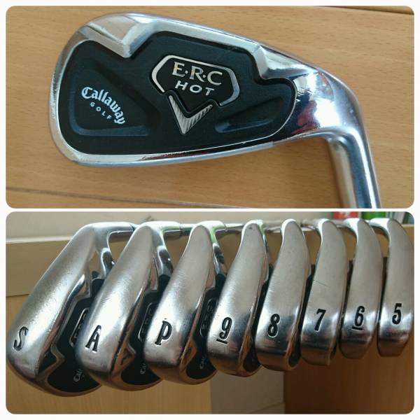 【名品】キャロウェイ ＥＲＣ　ＨＯＴ #５~SW ８本　カーボン　