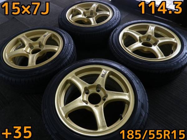 6-23♪ADVANRACINGアドバンRCⅡ♪185/55R15♪15×7J114.3-5穴+35
