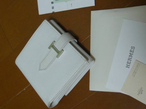 エルメス 財布 兼用 裏表H 白 HERMES 領収書付 100円スタート