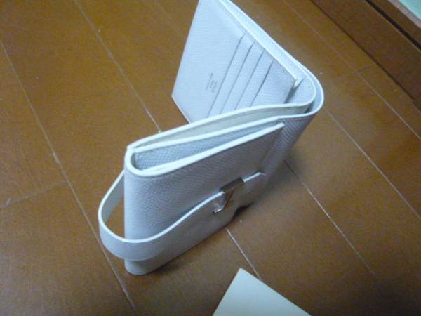 エルメス 財布 兼用 裏表H 白 HERMES 領収書付 100円スタート