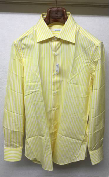 新品　フライ　FRAY　ストライプシャツ　40　イエロー　アローズ
