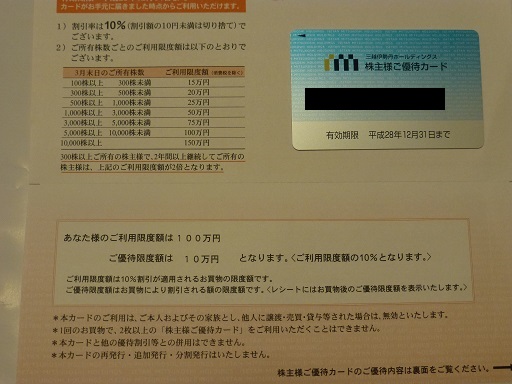 三越伊勢丹 株主優待 限度額 100万円 三越伊勢丹HD 株主優待 優待