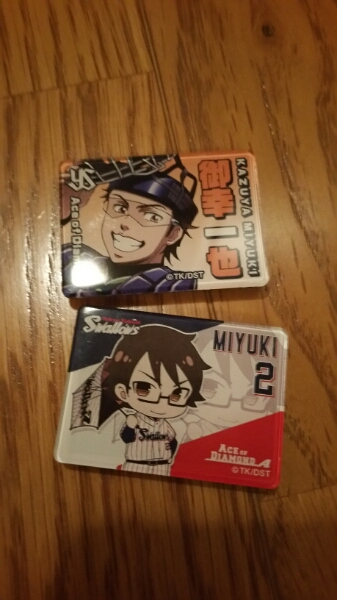 ダイヤのA ヤクルトスワローズ アクリルバッジ御幸2種 ダイヤのA
