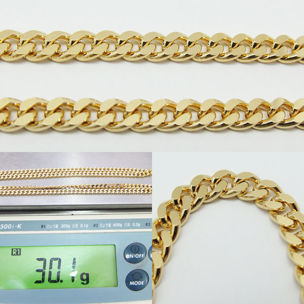 極美品 18金 K18 30.1g 長さ60.5cm 2面カット喜平