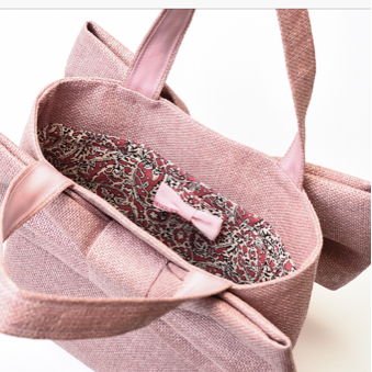 ミュゲ MUGUET 限定 ピンク リボンバッグ リバティ柄 新作(トート  