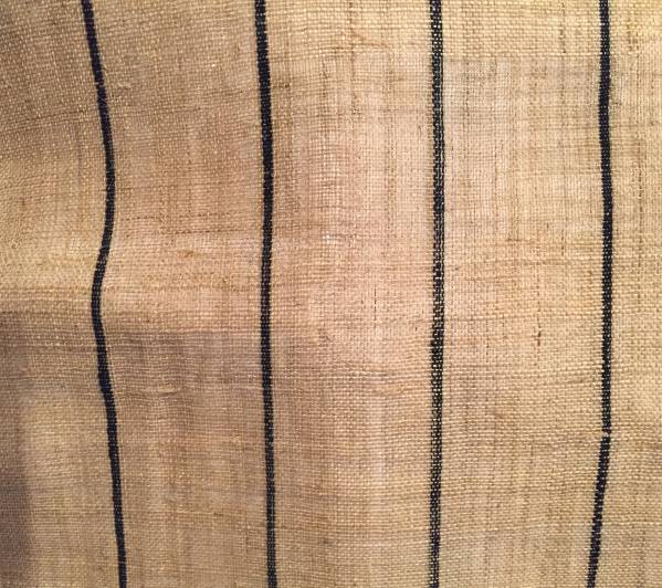【中古】名古屋帯 紬 織 縞 ベージュ アンティーク 昭和 レトロ