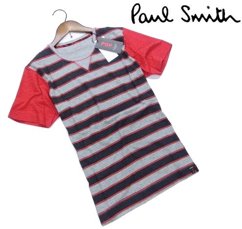 G062新品▼ ポールスミス PaulSmith ボーダー 半袖 Tシャツ L