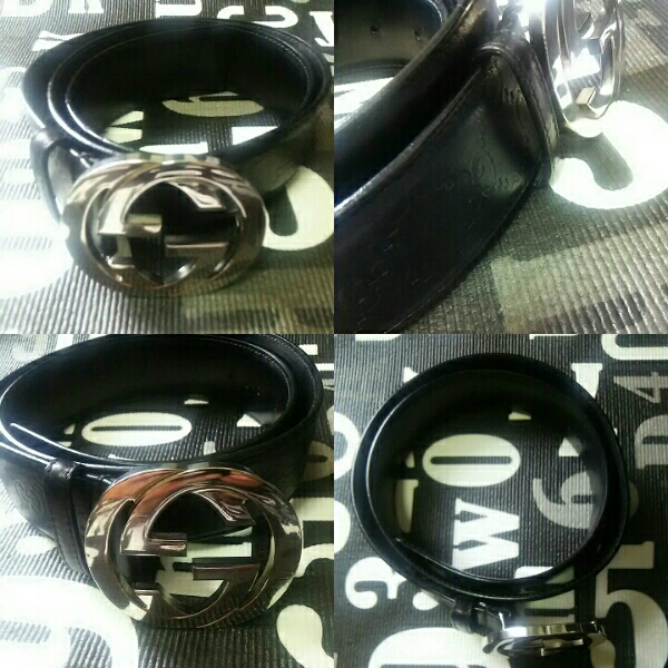 ☆GUCCI☆グッチ☆シマレザーＧＧ柄ベルト☆メンズ☆