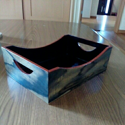 銘木黒柿　漆塗り煙草盆