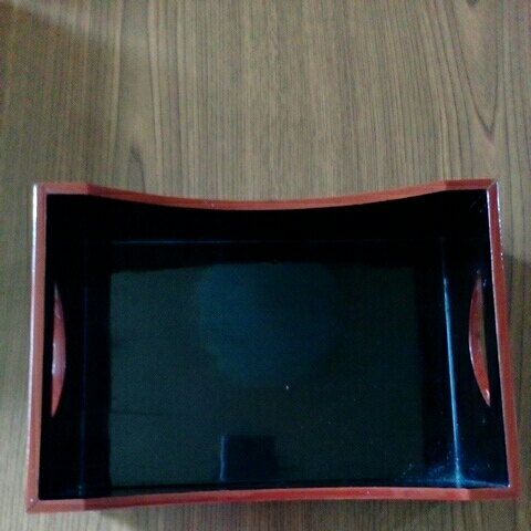 銘木黒柿　漆塗り煙草盆