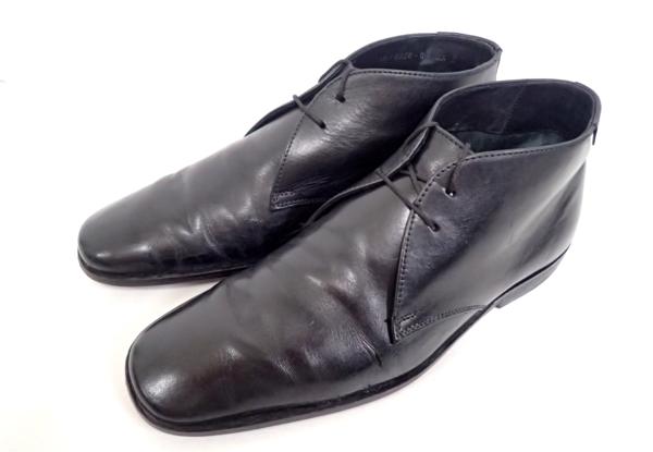 中古◆GUCCI グッチ レザー チャッカブーツ メンズ 40.5E 黒