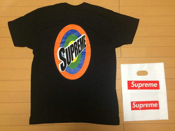 送料込 XL Supreme Spin tee 黒 BOX LOGO ステッカー 2016ss