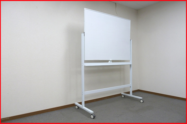 ■ 両面 ホワイトボード 回転 線マス入り W1300mm
