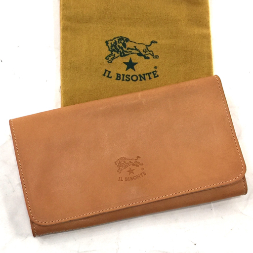 イルビゾンテ カーフ レザー キャメル 2つ折 財布 保存袋付