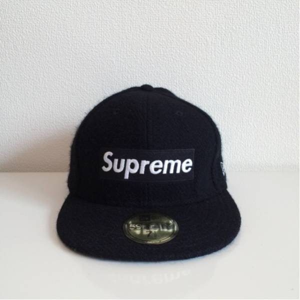 supreme newera ハリスツイード boxlogo cap 7 1/2 黒 キムタク