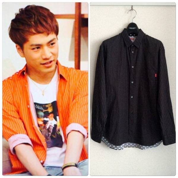 登坂着シュプリーム ギャルソン14SS 長袖シャツ 黒 GARCONS Vans