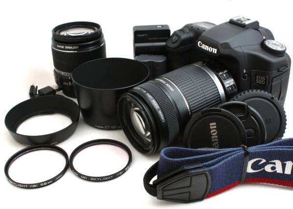 ◆1円～◆極上美品◆Canon EOS 50D 手ぶれＷズームキット 付属多