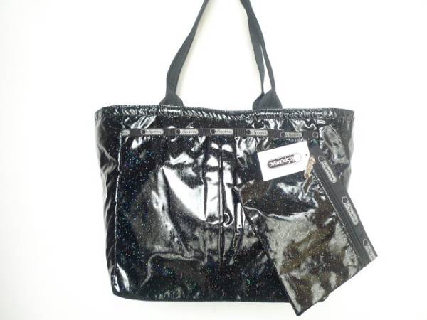 レスポ★エブリガールトート　ブラックグリッター　