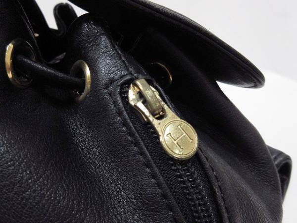 ヒロフ リュックサック 鞄 レザー ブラック