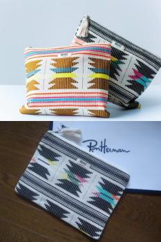 新品!!本物!!ロンハーマンRHCネイティブ柄刺繍フリンジ付きクラッチバッグ