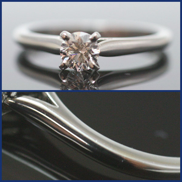 美品カルティエ Pt950 ダイヤモンド0.24ct リング 7号【297038 