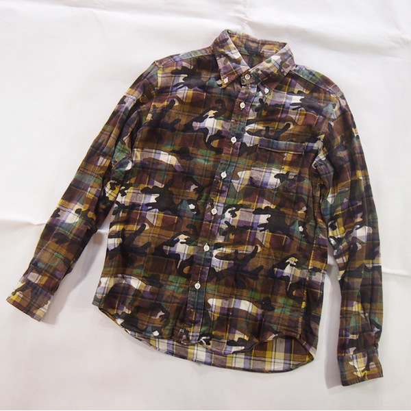 SOPHNET 14AW カモフラ チェックシャツ /迷彩ソフネットFCRB