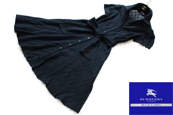 美品！バーバリー ブルーレーベル 大人可愛い シャツワンピ♪