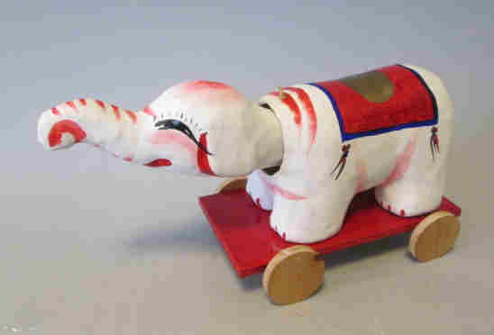 郷土玩具、土人形・・・浜松張子の象車