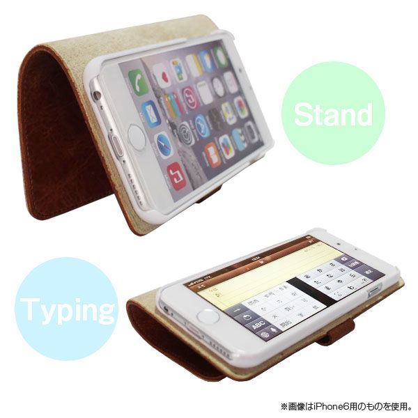 栃木レザー◆Galaxy S7 edge SC-02H用手帳型スマホケース◆焦茶_3