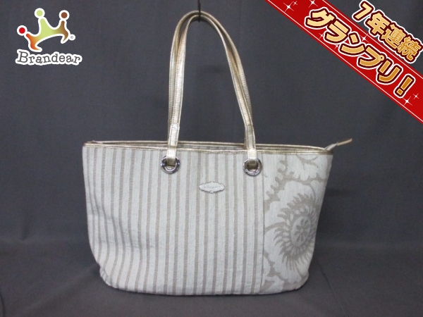 シンクビー ショルダーバッグ 美品 白×ベージュ×ゴールド